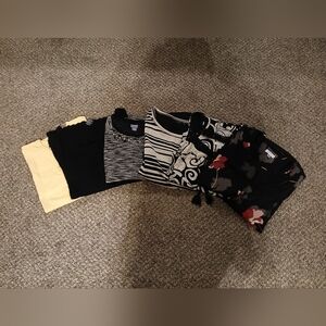 Women's Bundle Size XL White & Black, Floral, and Comfy Shirts of Variety